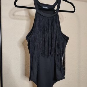 Fringe High Neck Bodysuit
